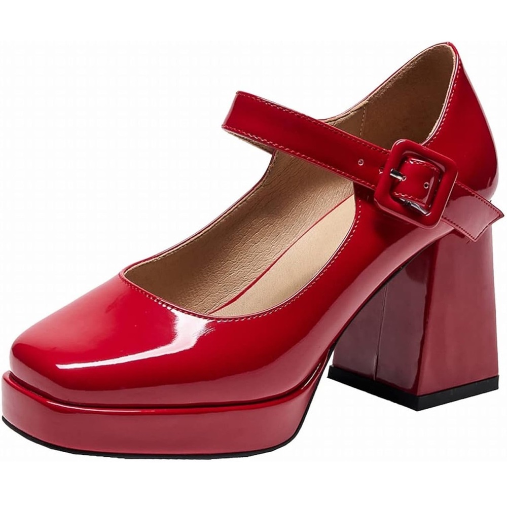Ruby red, Mary Jane styled Latsa heels. Never worn. Ordered wrong size.